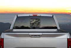 American Flag Camo Style Rear Window Printed Accent Decal For Ford F150/F250 (2015-2023)