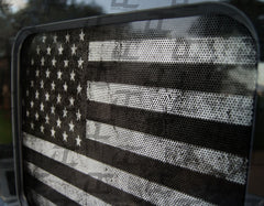 American Flag Distressed Rear Window Printed Accent Decal For Silverado/Sierra (2014-2018)