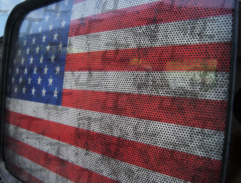 American Flag Distressed Rear Window Printed Accent Decal For Silverado/Sierra (2014-2018)