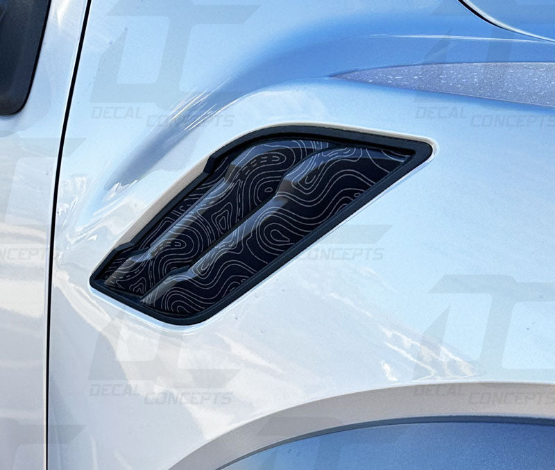 Topographic Fender Vent Accent Decal Kit For Ford Raptor (2017-2020)