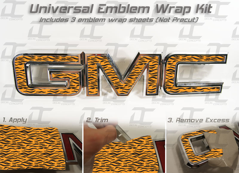 Front Universal Emblem Overlay Wrap For 2007+ GMC