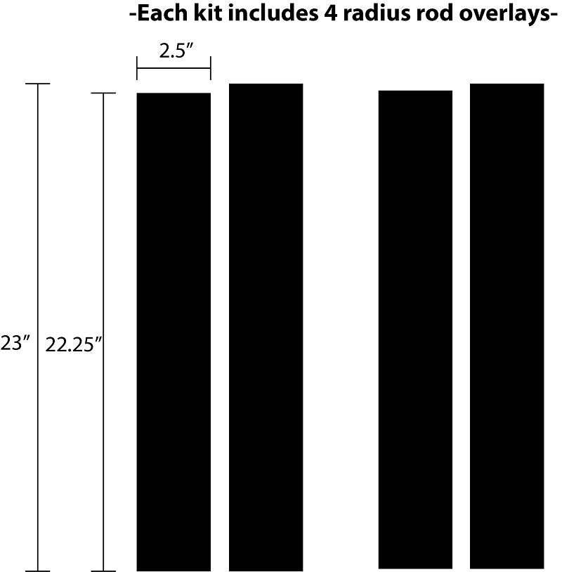Carbon Fiber Radius Rod Overlay Decal Kit (4pc) For Polaris RZR 1000