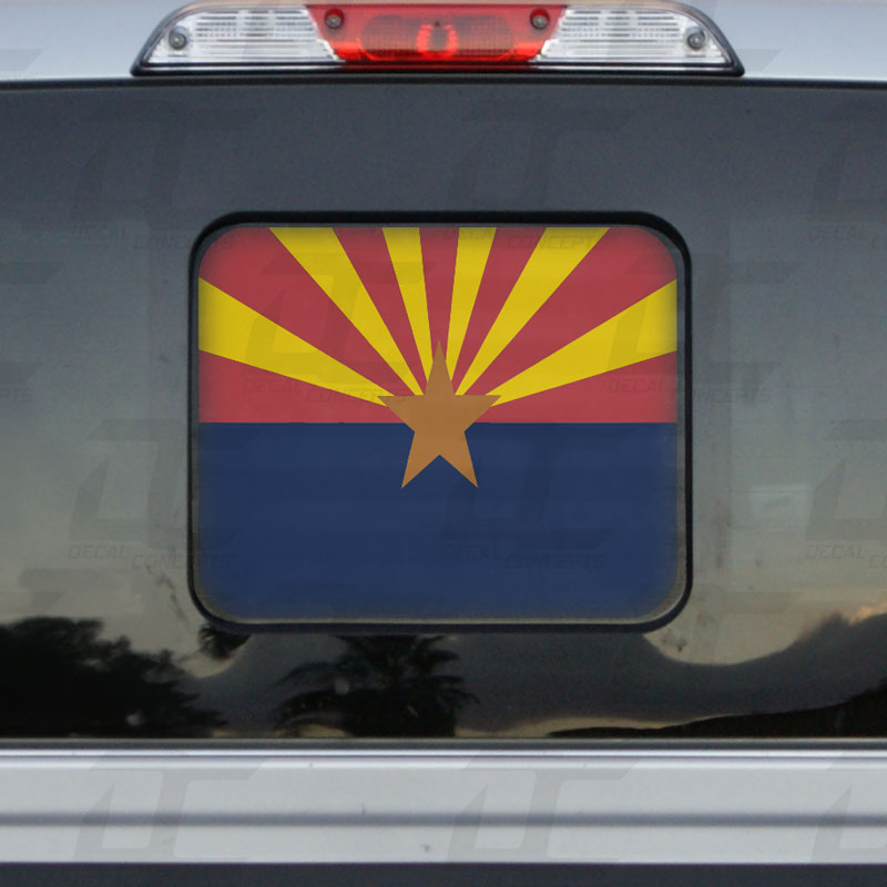 Arizona State Flag Rear Window Printed Accent Decal For Ford F150/F250 (2015-2023)