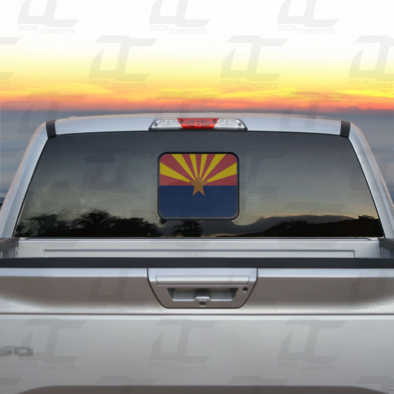 Sco Flag On Rear Window Arizona State Flag Rear Window Printed Accent Decal For Ford F150/F250 ...