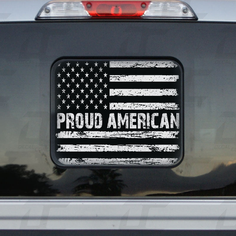 American Flag Proud American Rear Window Printed Accent Decal For Ford F150/F250 (2015-2025)