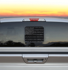 American Flag Topographic Style Rear Window Printed Accent Decal For Ford F150/F250 (2015-2023)
