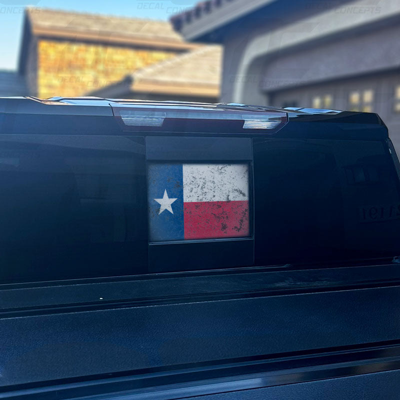 Texas State Flag Rear Window Printed Accent Decal For Silverado/Sierra (2019-2024)