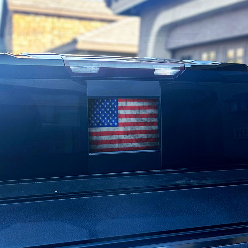 Sco Flag On Rear Window American Flag Distressed Rear Window Printed Accent Decal For Silverad ...