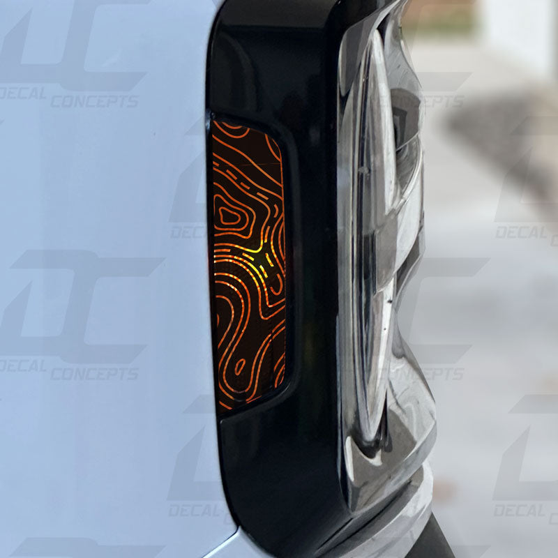Topographic Front Side Marker Accent Decal Kit For Ford Bronco (2021+)