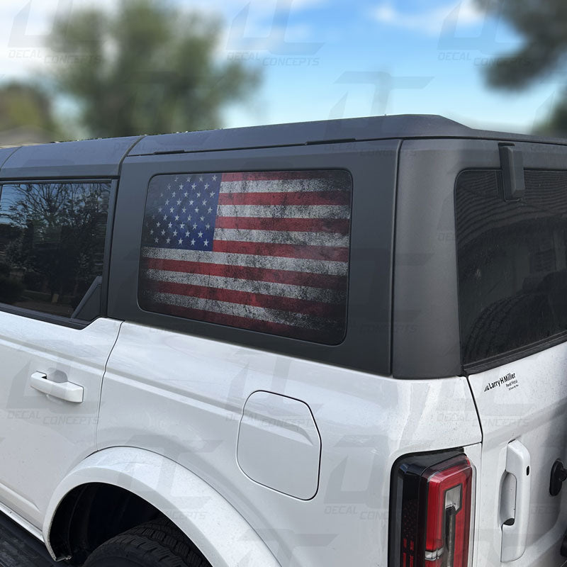 American Flag Rear Side Window Accent Decal Kit For Ford Bronco 4 door ...