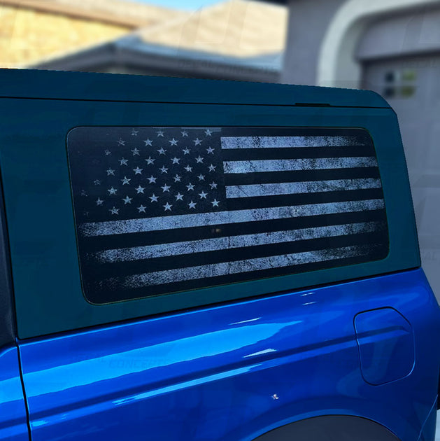 American Flag Rear Side Window Accent Decal Kit For Ford Bronco 4 door ...