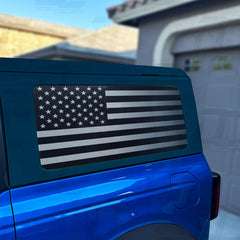 American Flag Standard Rear Side Window Accent Decal Kit For Ford Bronco 2 door (2021+)