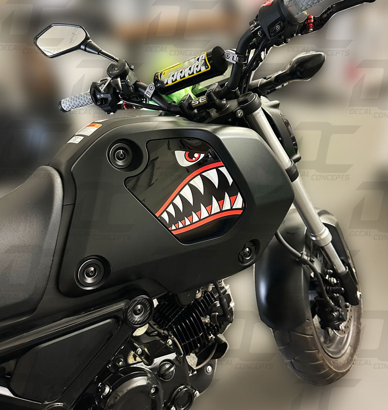 Shark Mouth Side Body Fairing Accent Decal Graphic Kit For Honda Grom (2022+)