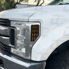American Flag Front Side Marker Light Accent Decal Kit For Ford F250 / F350 (2017-2019)