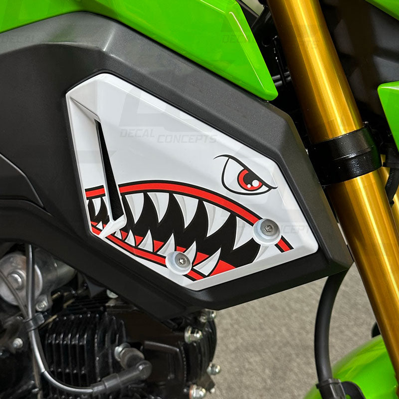 Shark Mouth Side Body Fairing Accent Decal Graphic Kit For Honda Grom (2017-2020)