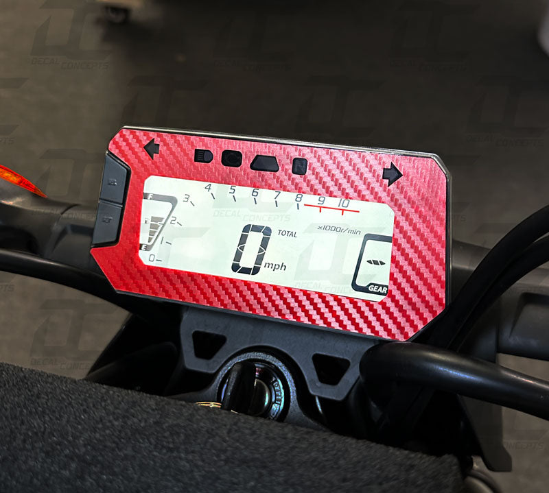 Carbon Fiber Speedo Dash Cluster Accent Decal Kit For Honda Grom (2022+)