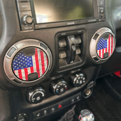 American Flag Interior AC Vent Accent Decal Kit For Jeep Wrangler (2011-2017)