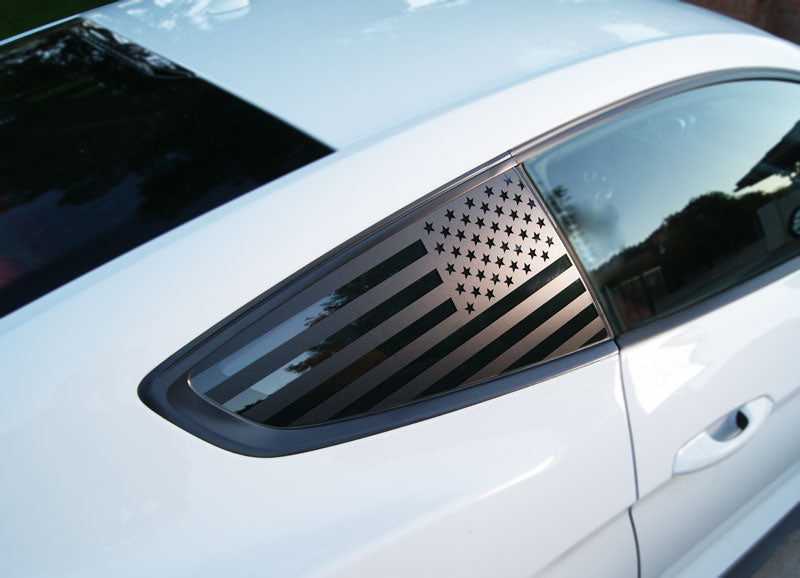 American Flag Rear Quarter Window Accent Decal For Ford Mustang (2015-2023)
