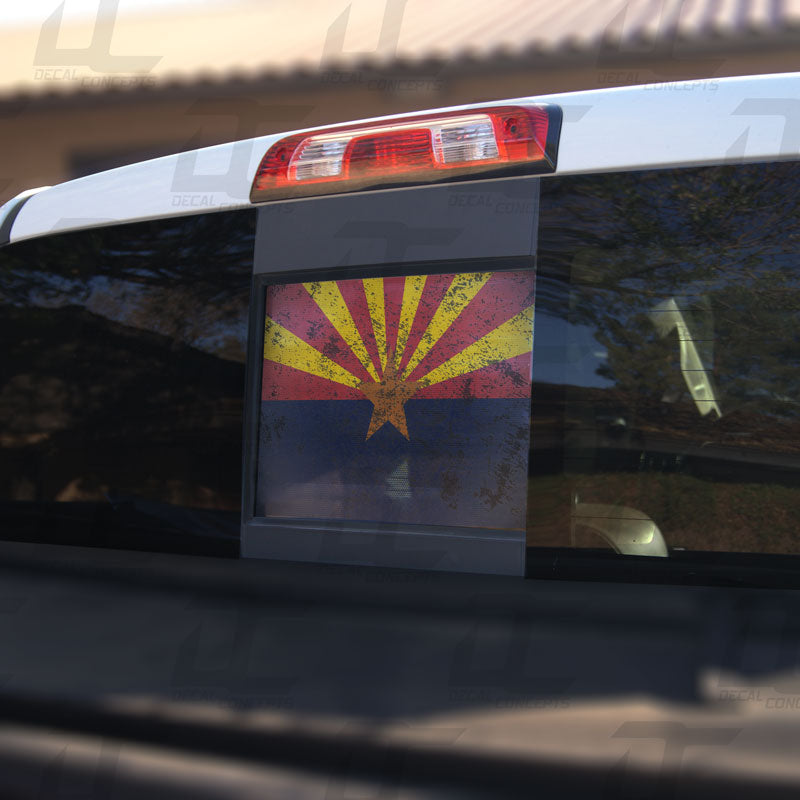 Arizona State Flag Rear Window Printed Accent Decal For Silverado/Sierra (2014-2018)