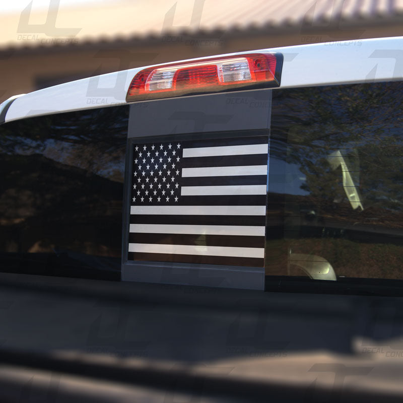 American Flag Standard Rear Window Printed Accent Decal For Silverado/Sierra (2014-2018)
