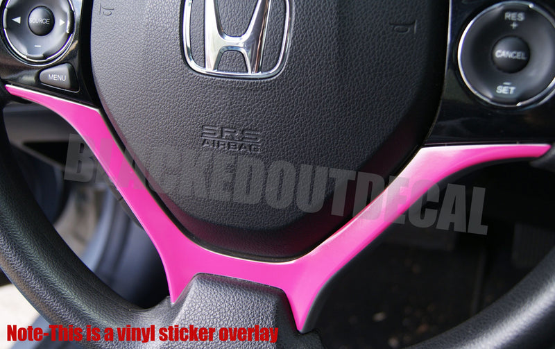 Carbon Fiber Steering Wheel Accent Decal For Honda Civic (2012-2015)