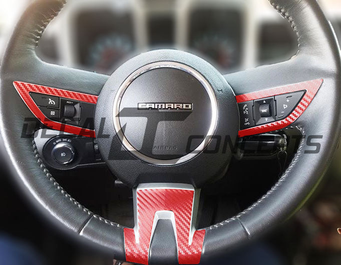 Carbon Fiber Full Steering Wheel Accent Decal For Chevy Camaro (2010-2012)