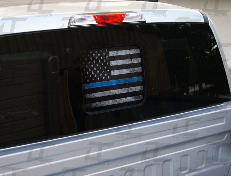 American Flag Distressed Rear Window Printed Accent Decal For Ford F150/F250 (2015-2023)