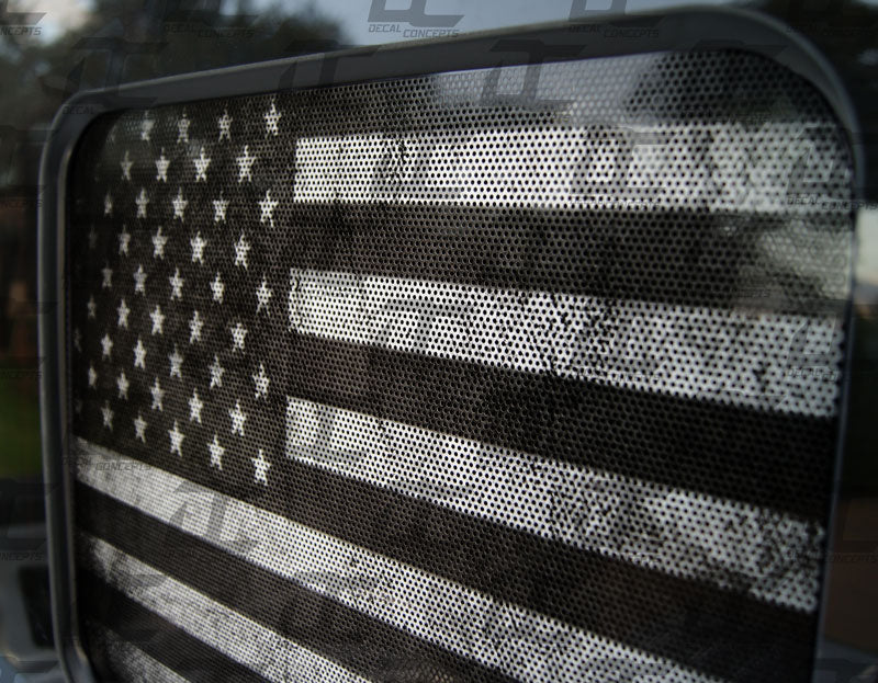 American Flag Distressed Rear Window Printed Accent Decal For Ford F150/F250 (2015-2023)