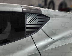 American Flag Rear Quarter Window Panel Accent Decal Kit For C8 Corvette (2020-2023)