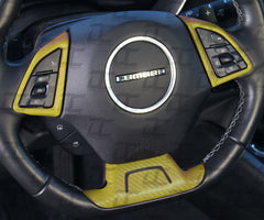 Carbon Fiber Full Steering Wheel Accent Decal For Chevy Camaro (2016-2023)