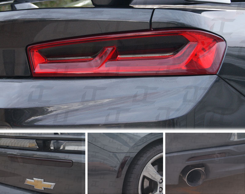 Tail light / Side marker / Reflector Smoked Overlay Tint Kit For Chevy Camaro (2016-2018)