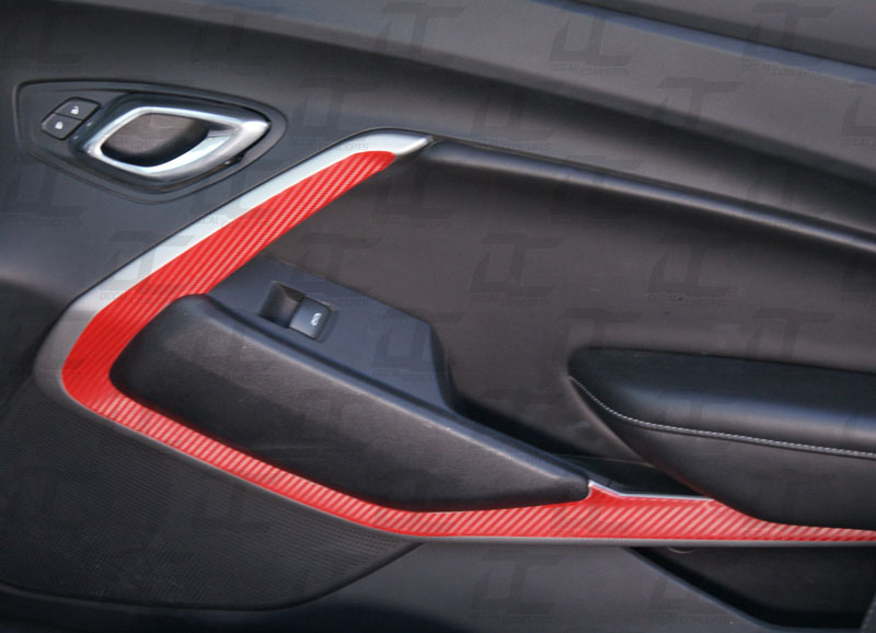 Carbon Fiber Door Panel Trim Decal Kit For Chevy Camaro (2016-2023)