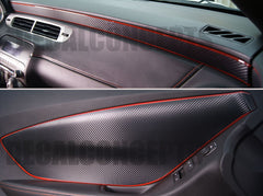 Carbon Fiber Door Panel and Dash Trim Decal Kit For Chevy Camaro (2010-2015)