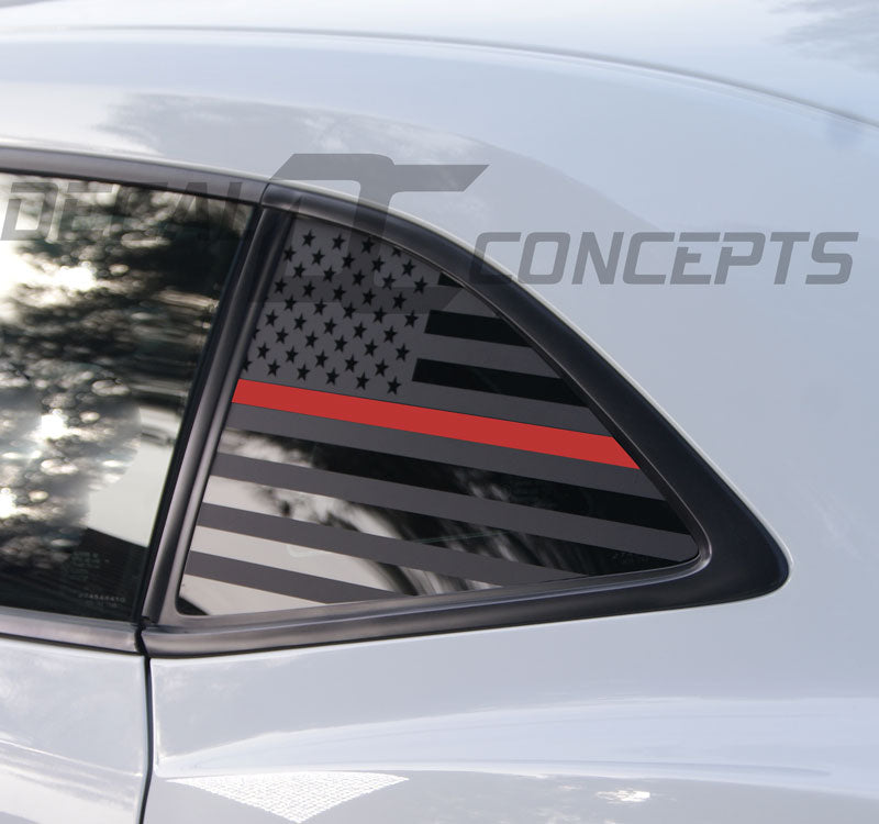 American Flag Rear Quarter Window Accent Decal For Chevy Camaro (2010-2015)