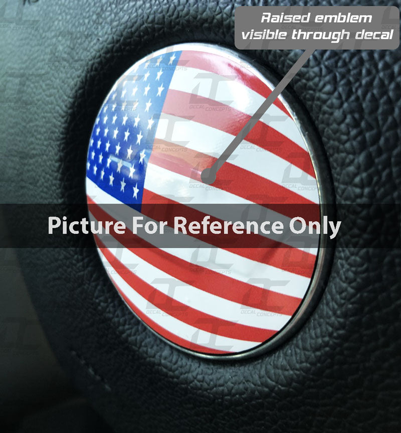 Steering Wheel Emblem Decal Overlay Pack - American Flag Style - For 2007-2013 Chevy Models