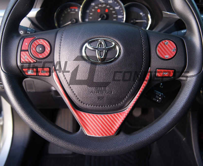 Carbon Fiber Full Steering Wheel Dress Up Decal Kit For Toyota Corolla (2014-2016)