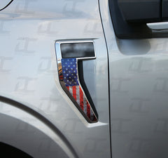 American Flag Fender Badge Emblem Accent Decal Kit For Ford F150 (2021-2023)