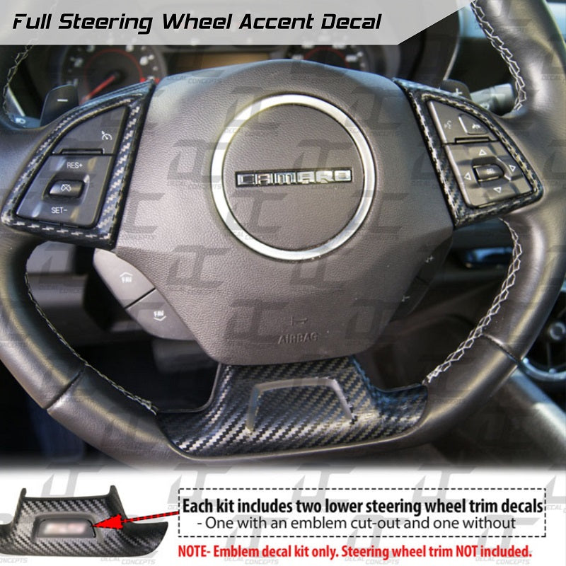 Steering Wheel Decal Dress Up Kit For Chevy Camaro (2016-2023)
