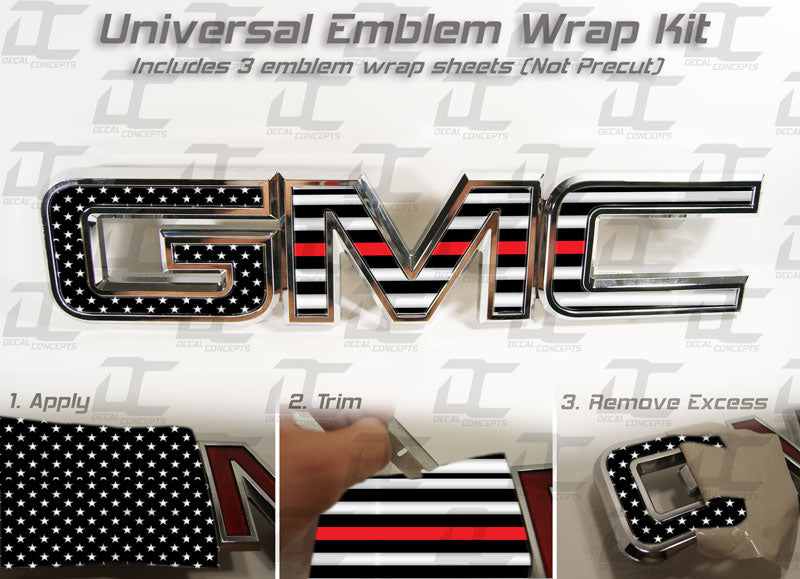 Front Universal Emblem Overlay Wrap For 2007+ GMC