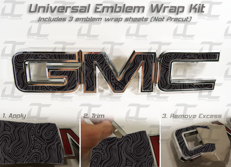 Front Universal Emblem Overlay Wrap For 2007+ GMC