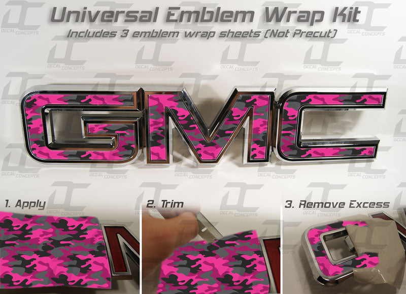 Front Universal Emblem Overlay Wrap For 2007+ GMC