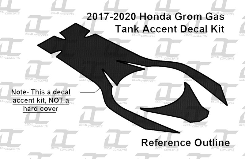 Carbon Fiber Gas Tank  Accent Decal Graphic Kit For Honda Grom (2017-2020)