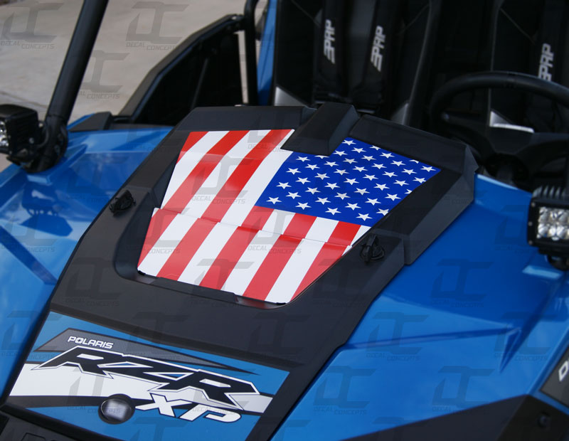 American Flag Hood Accent Decal Graphic For Polaris RZR 1000