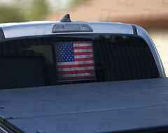American Flag Distressed Rear Window Printed Accent Decal For Tacoma (2016-2023)
