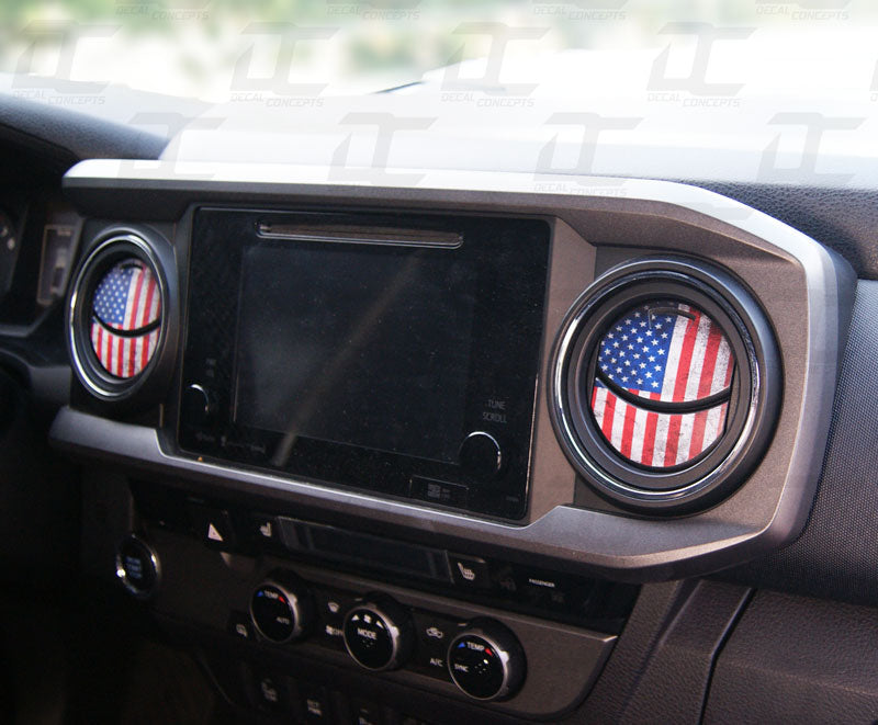 American Flag Interior AC Vent Accent Decal Kit For Tundra/Tacoma (2014-2021)(2016-2023)
